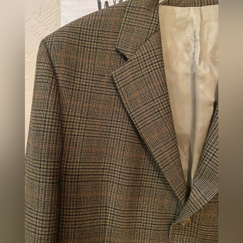 Chaps Ralph Lauren Mens Lambswool Plaid Blazer Sportcoat Sz 44 R